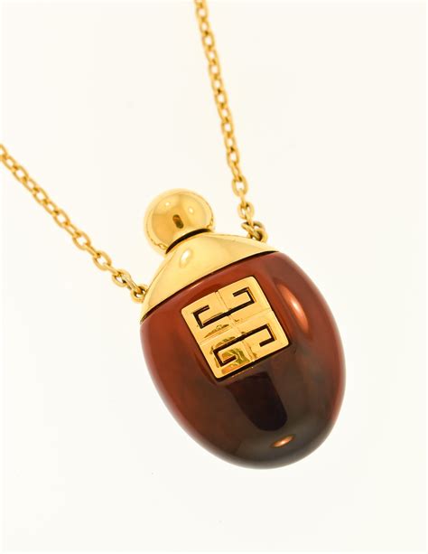 givenchy perfume bottle necklace|vintage givenchy necklace.